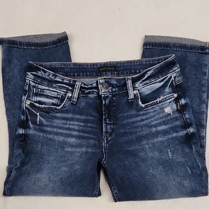 Silver Jeans Blue Cropped Ankle Denim